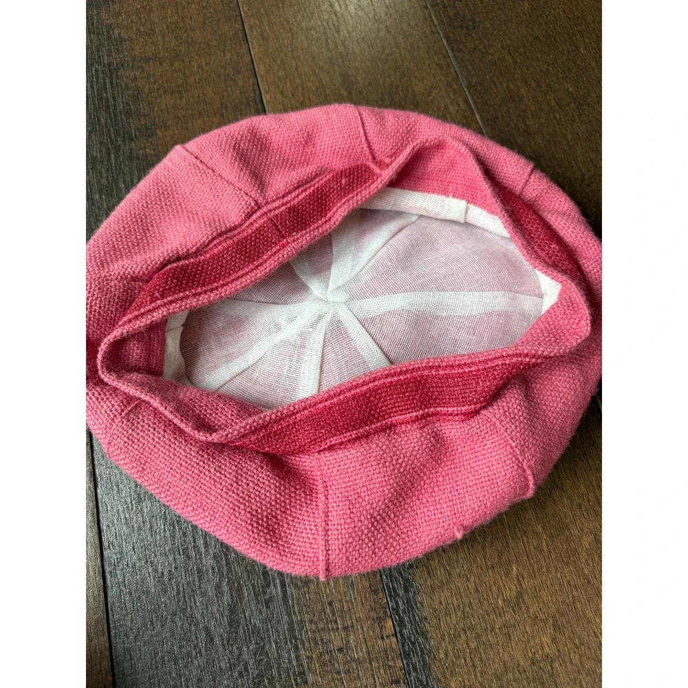 Vintage Kaufmann's Vendome Boutique Pink Knit Newsboy Hat Made in Italy Cap